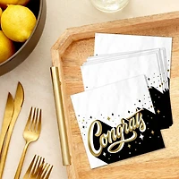 "Congrats" Gold and Black Graduation Cocktail Napkins, Pack of 20 for only USD 4.49 | Hallmark