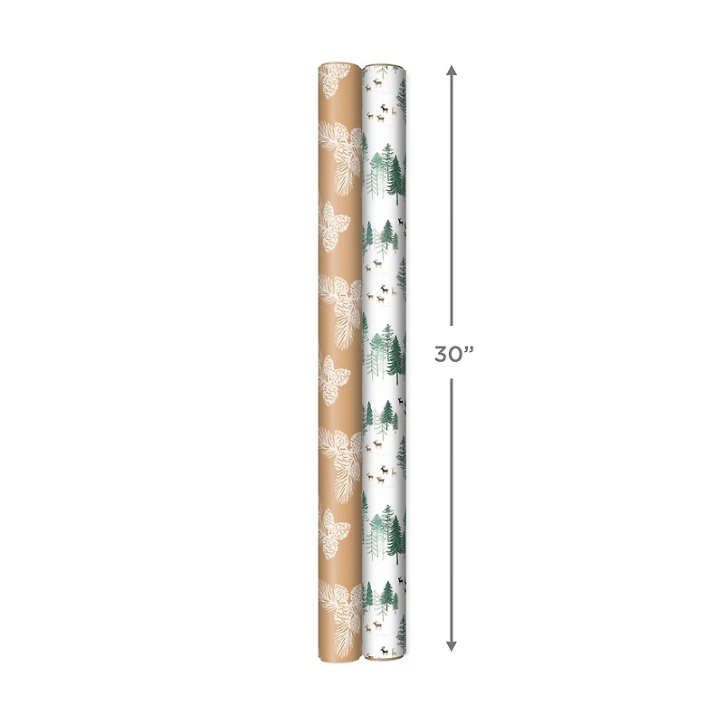 Elegant Evergreens 2-Pack Holiday Wrapping Paper, 150 sq. ft. for only USD 19.99 | Hallmark