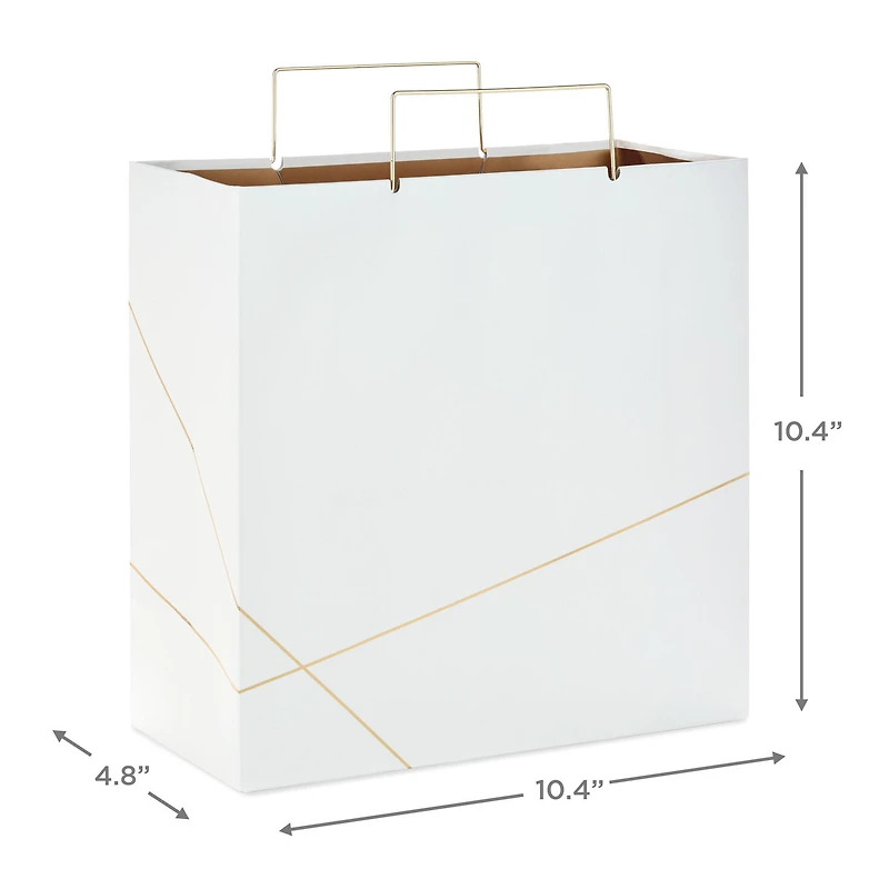White With Gold Large Square Gift Bag, 10.4" for only USD 6.99 | Hallmark
