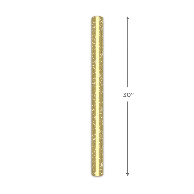 Gold Filigree Metallic Christmas Wrapping Paper Roll, 22.5 sq. ft. for only USD 4.99 | Hallmark