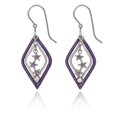 Silver Forest Stars Silver and Purple Drop Earrings for only USD 22.00 | Hallmark