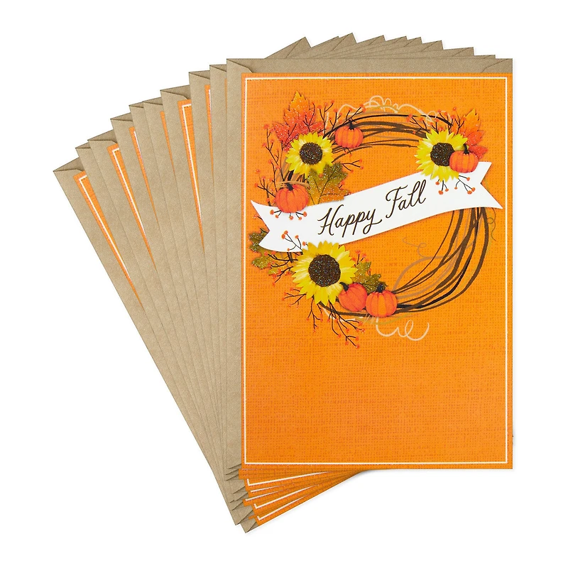 Cozy Grapevine Wreath Autumn Cards, Pack of 10 for only USD 8.99 | Hallmark