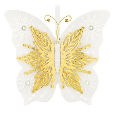 10th Anniversary Brilliant Butterflies Porcelain and Metal Ornament for only USD 29.99 | Hallmark