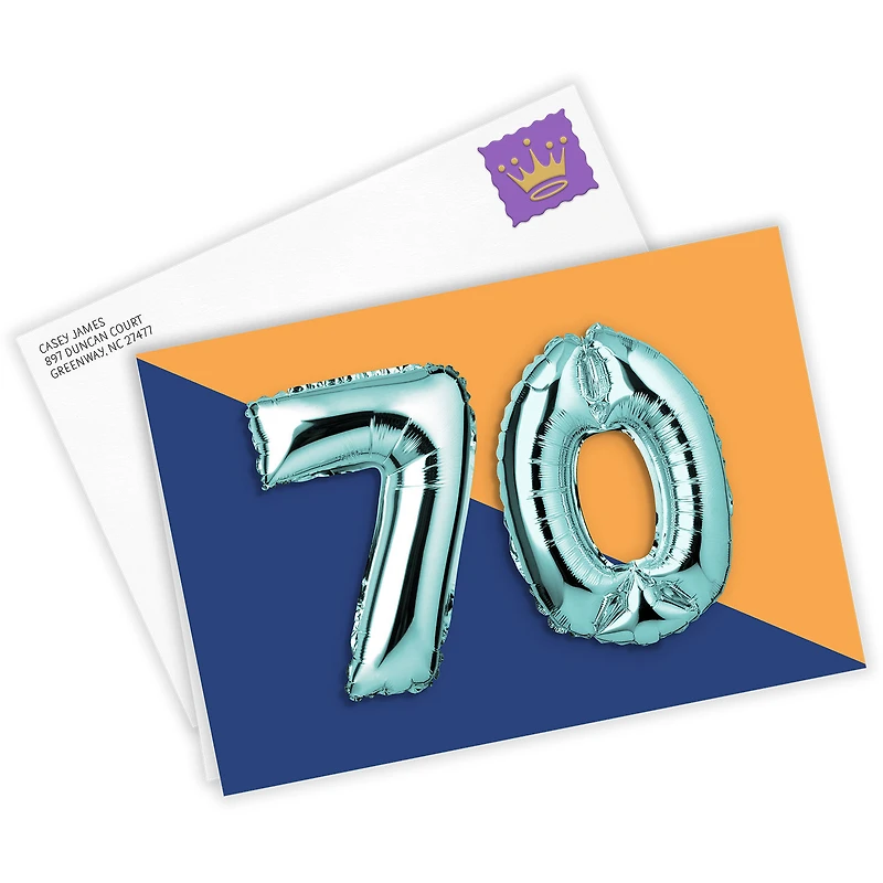 70th Balloons Custom Birthday Card for only USD 4.99 | Hallmark