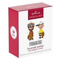 Mini The Peanuts® Gang Playing Catch Ornaments, Set of 2 for only USD 24.99 | Hallmark
