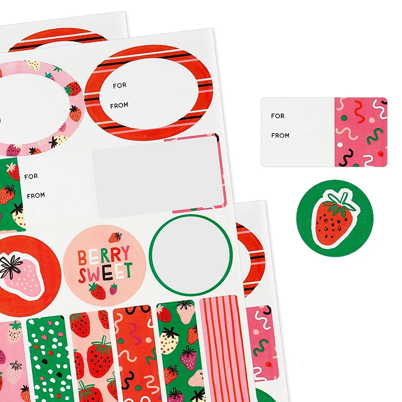 Strawberry-Scented Colorful Gift Tags and Stickers, 3 sheets for only USD 3.99 | Hallmark