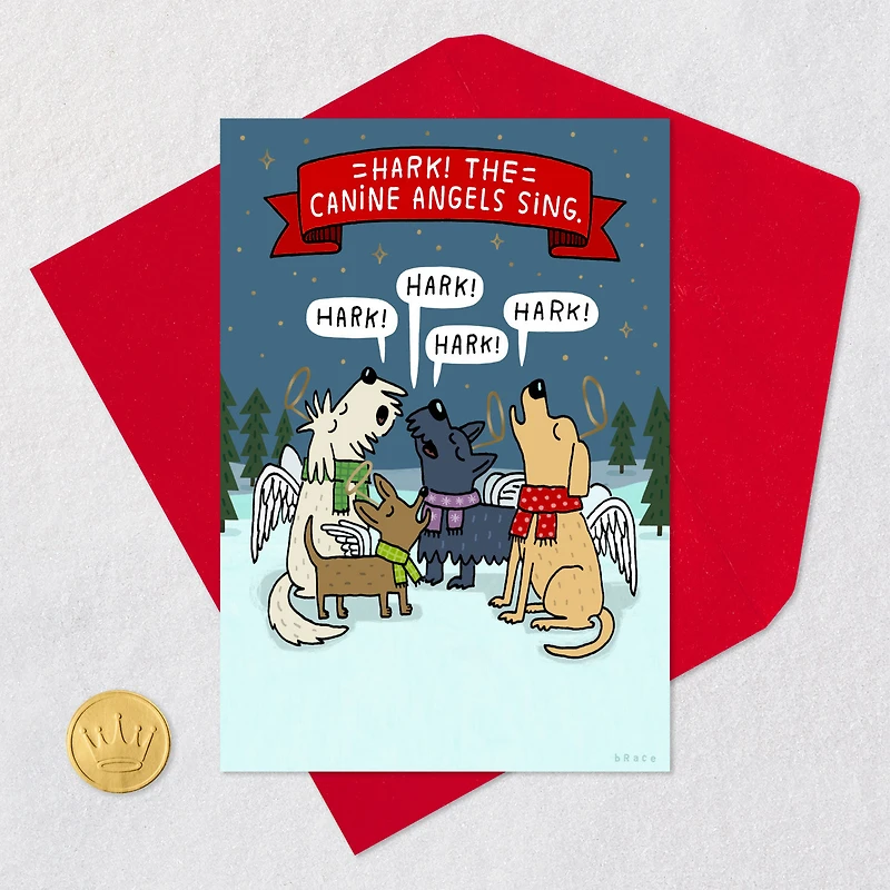 Hark, the Canine Angels Sing Funny Christmas Card for only USD 3.99 | Hallmark