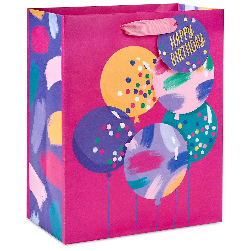 9.6" Bright Balloons on Fuchsia Medium Birthday Gift Bag for only USD 3.49 | Hallmark