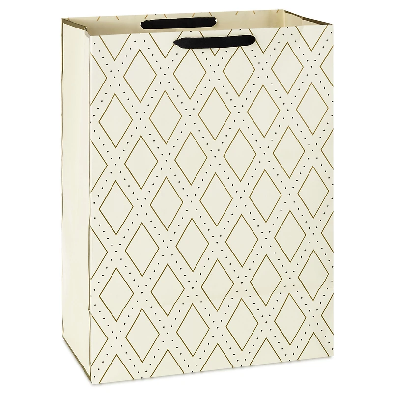 20" Gold Diamonds on Cream Jumbo Gift Bag for only USD 7.79 | Hallmark