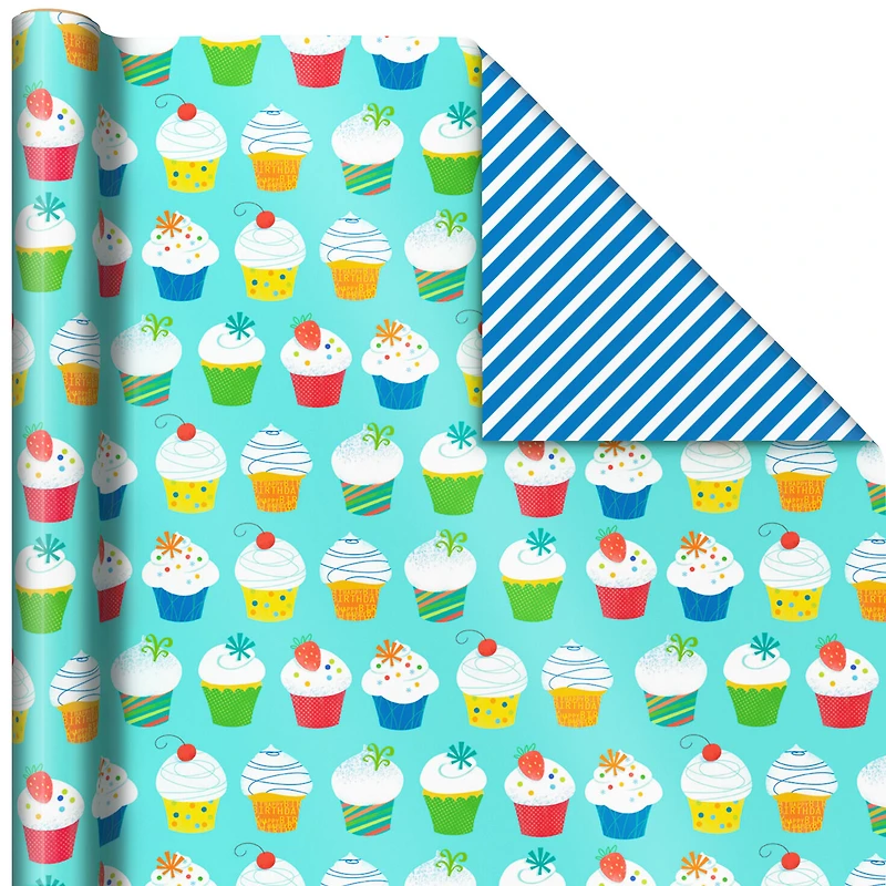Bright Birthday 3-Pack Reversible Wrapping Paper for only USD 16.99 | Hallmark