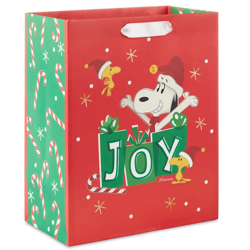 9.6" Peanuts® Santa Snoopy and Woodstock on Red Medium Christmas Gift Bag for only USD 3.49 | Hallmark