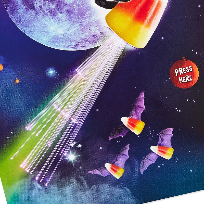 Cat on Light-Up Rocket Funny Musical Halloween Card for only USD 8.99 | Hallmark