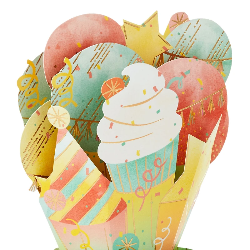 Celebrating You Cupcake, Stars and Balloons 3D Pop-Up Birthday Card for only USD 7.99 | Hallmark