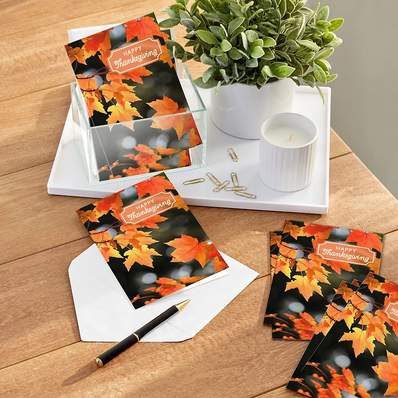 Orange Autumn Leaves Thanksgiving Cards, Pack of 10 for only USD 8.99 | Hallmark