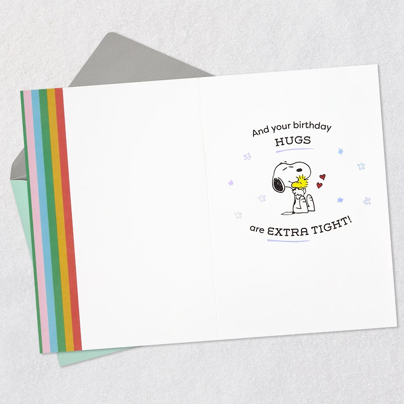 Peanuts® Snoopy Happy Dance Hugs Birthday Card for only USD 4.99 | Hallmark