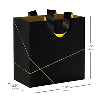 5.5" Gold Lines on Black Small Square Gift Bag for only USD 5.49 | Hallmark