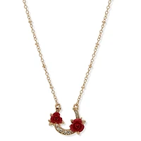 Kentucky Roses Gold Metal Necklace With Crystal Horseshoe and Roses Pendant for only USD 20.00 | Hallmark