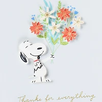 Peanuts® Snoopy With Flower Bouquet Thank-You Card for only USD 7.59 | Hallmark