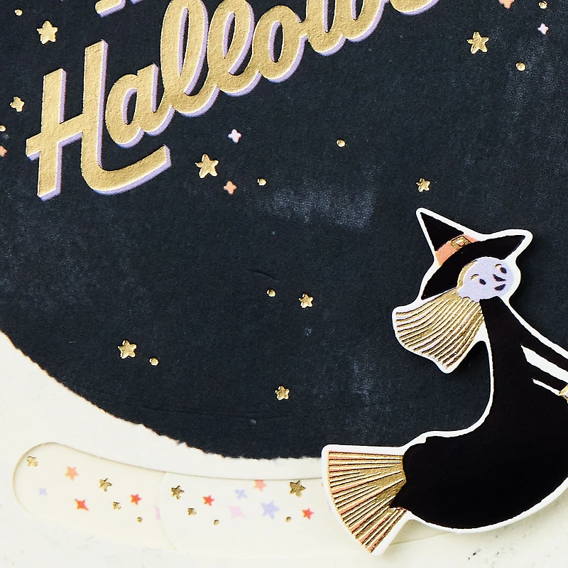 Witch on Broomstick Paper Craft Halloween Card With Motion for only USD 5.99 | Hallmark