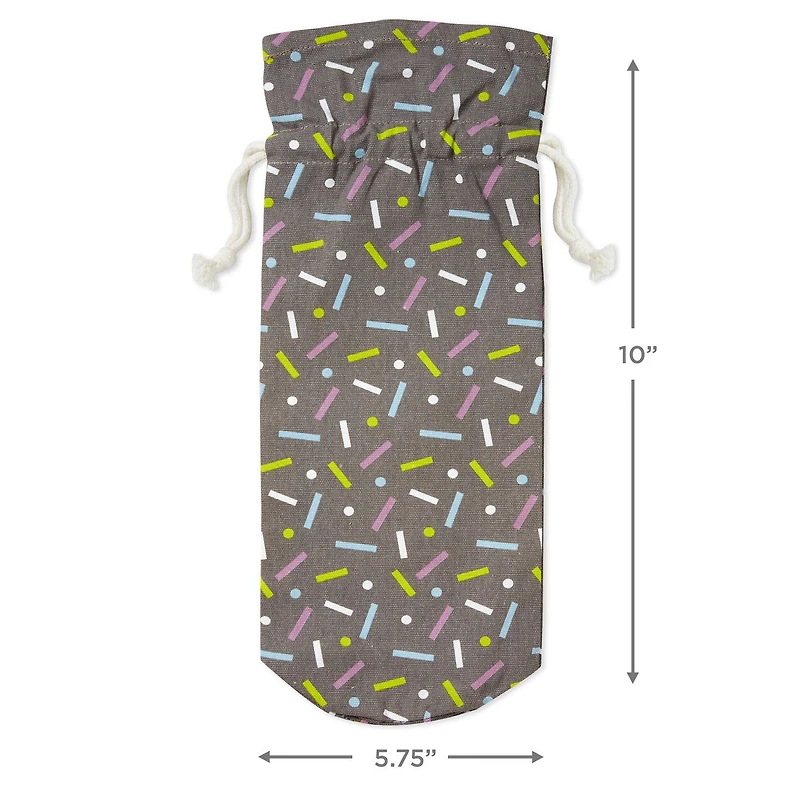 14" Confetti on Black Fabric Wine Gift Bag for only USD 6.99 | Hallmark
