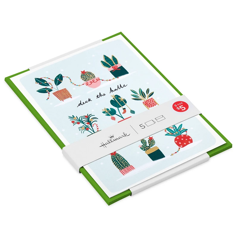 Holiday Trimmed Plants Packaged Christmas Cards, Set of 5 for only USD 5.00 | Hallmark