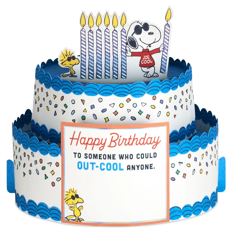 Peanuts® Joe Cool Snoopy Cake 3D Pop-Up Birthday Card for only USD 8.99 | Hallmark