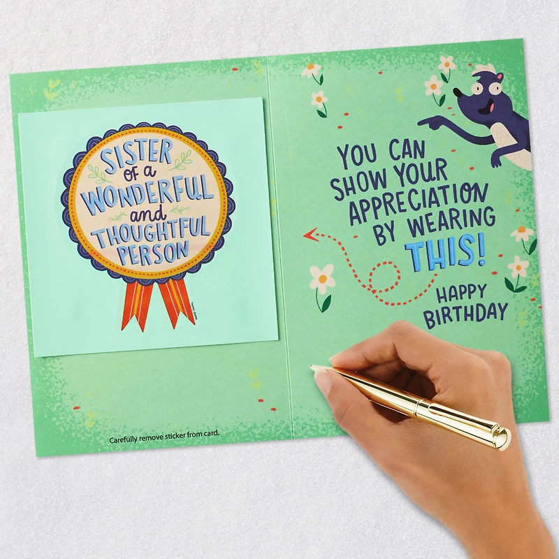 Hey Sis, I Remembered Funny Birthday Card With Sticker for Her for only USD 5.99 | Hallmark