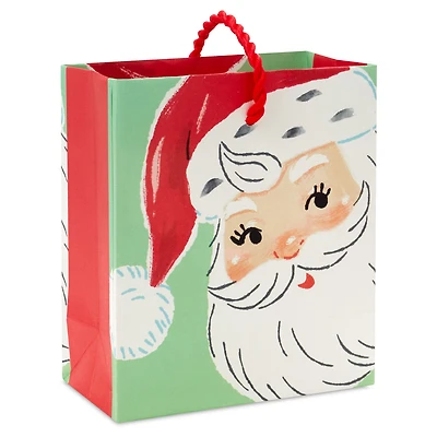4.6" Smiling Santa on Green Christmas Gift Card Holder Mini Bag for only USD 2.49 | Hallmark