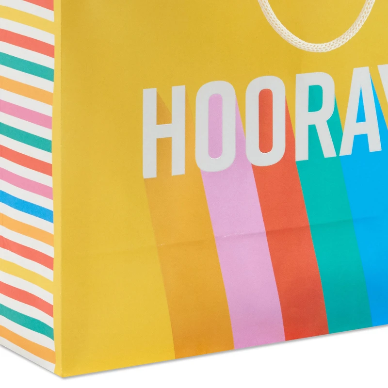 7.7" Hooray on Yellow Medium Horizontal Gift Bag for only USD 4.49 | Hallmark