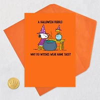 Peanuts® Snoopy and Woodstock Witch Riddle Funny Halloween Card for only USD 2.00 | Hallmark
