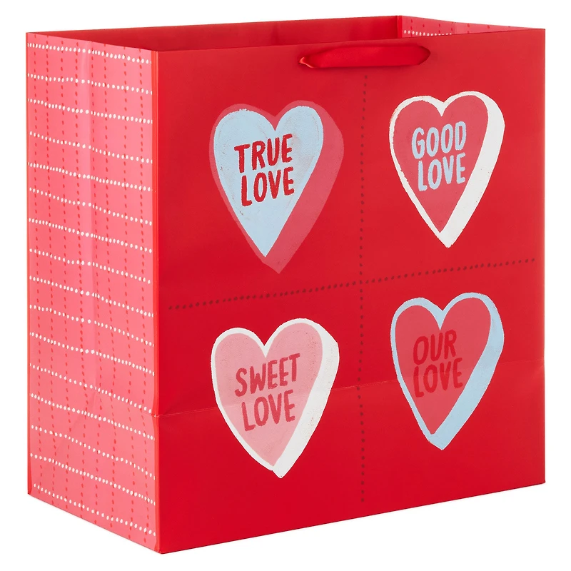 15" Candy Hearts on Red Extra-Deep Valentine's Day Gift Bag for only USD 5.49 | Hallmark