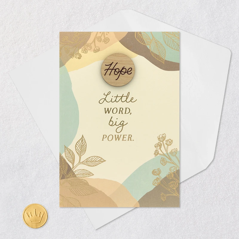 Love, Peace and Hope Encouragement Card With Wooden Token for only USD 7.99 | Hallmark