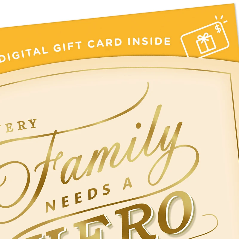 You're Our Family Hero Gift Card Greeting Father's Day Card for Dad for only USD 4.99 | Hallmark