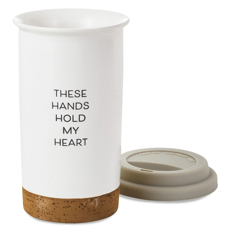 These Hands Hold My Heart Ceramic Travel Mug, 12.5 oz. for only USD 28.99 | Hallmark