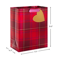 9.6" Metallic Red Plaid Medium Valentine's Day Gift Bag for only USD 3.99 | Hallmark