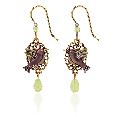 Silver Forest Hummingbird Layered Gold Metal Filigree Drop Earrings for only USD 22.00 | Hallmark