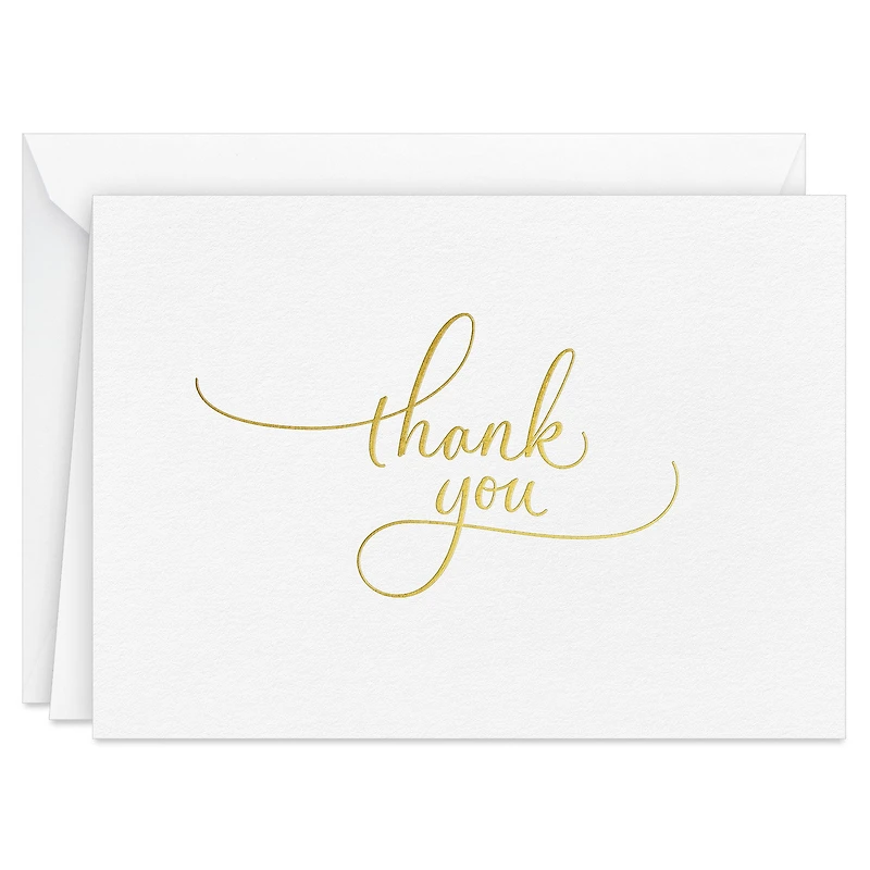 Gold Script on White Blank Thank You Notes, Pack of 10 for only USD 10.49 | Hallmark
