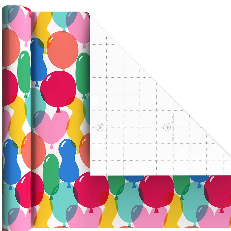 Stripes, Balloons and Dots 3-Pack Wrapping Paper Mini Roll Bundle, 60 sq. ft. total for only USD 9.99 | Hallmark