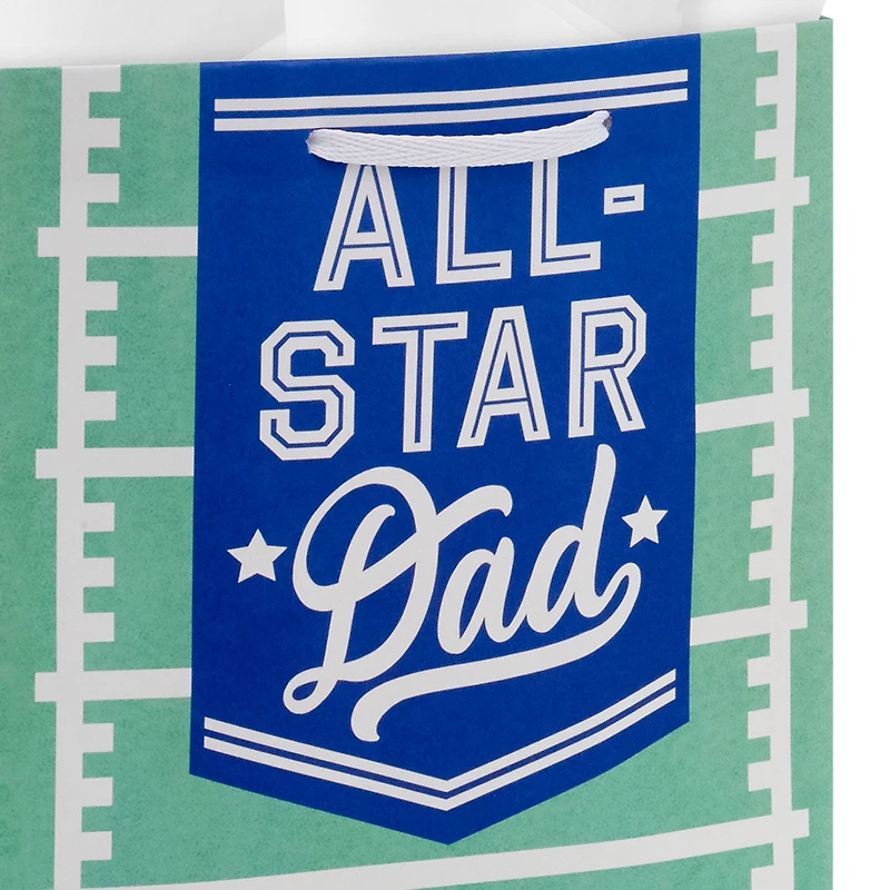 9.6" All-Star Dad Football Field Medium Father's Day Gift Bag With Tissue Paper for only USD 4.99 | Hallmark