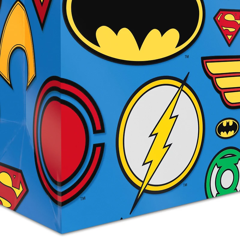 9.6" DC™ Super Hero Icons on Blue Medium Gift Bag for only USD 3.99 | Hallmark