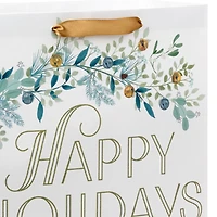 13" Happy Holidays Garlands on White Large Gift Bag for only USD 4.49 | Hallmark