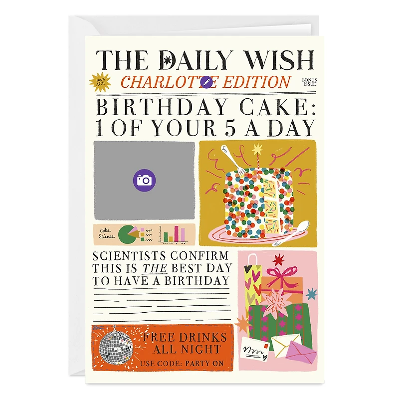 Birthday Cake News Custom Card for only USD 4.99 | Hallmark