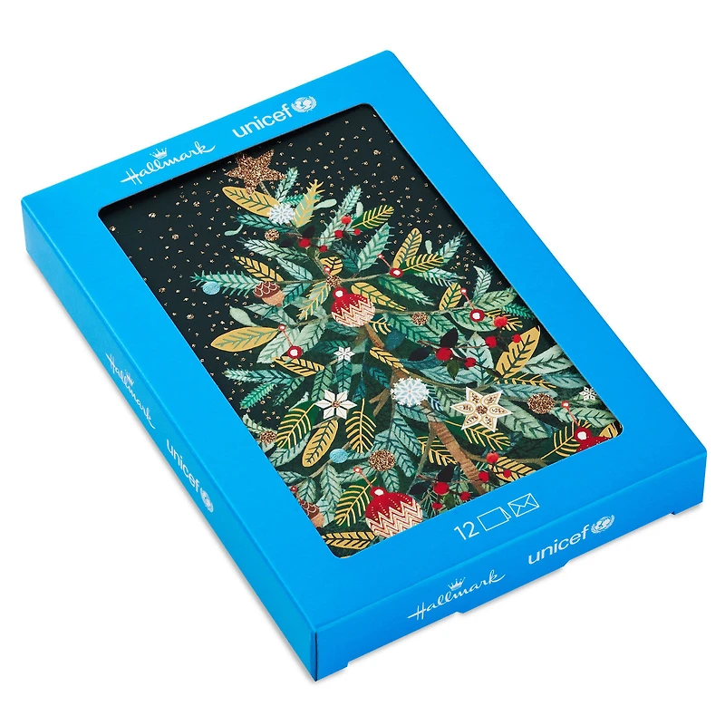 UNICEF Spruce Tree on Black Boxed Christmas Cards, Pack of 20 for only USD 20.50 | Hallmark