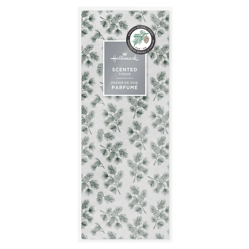Pine-Scented Botanical Illustrations on White Holiday Tissue Paper, 4 sheets for only USD 2.49 | Hallmark