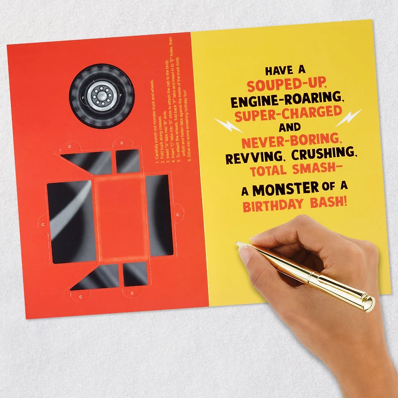 Monster Truck Birthday Card for Kids With Papercraft Activity for only USD 5.99 | Hallmark