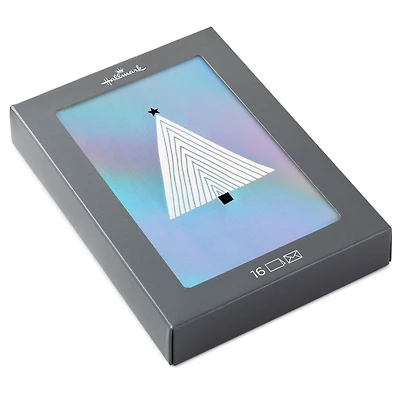 Geometric Tree on Silver Foil Boxed Christmas Cards, Pack of 16 for only USD 12.49 | Hallmark