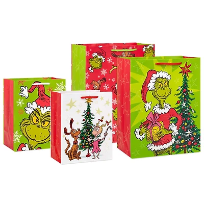 Dr. Seuss's How the Grinch Stole Christmas!™ 4-Pack Assortment Gift Bag Bundle for only USD 11.99 | Hallmark