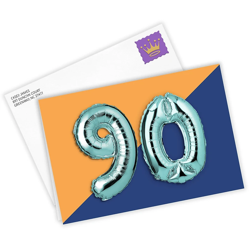 90th Balloons Custom Birthday Card for only USD 4.99 | Hallmark