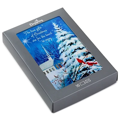 DaySpring Wintry Night With Cardinals and Church Boxed Christmas Cards, Pack of 16 for only USD 12.49 | Hallmark