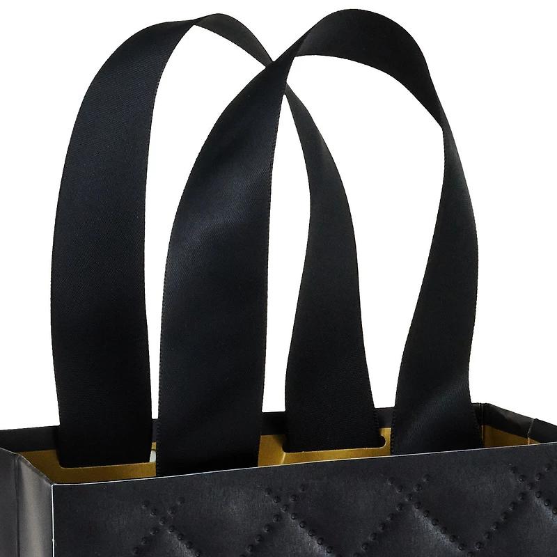 5.5" Gold Bow on Black Small Square Gift Bag for only USD 6.79 | Hallmark
